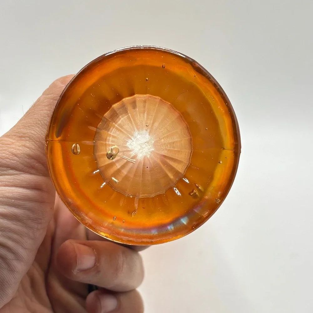 Imperial Glass Marigold Carnival Glass Vase 9 Inch‎ Vintage Fluted Iridescent